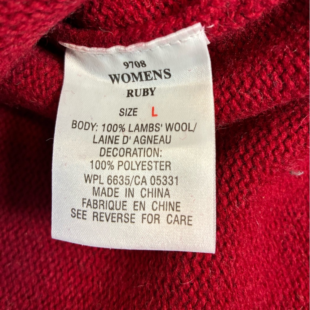 Woolrich 100% Lambswool Fair Isle Sweater Large Red - Picture 6 of 8